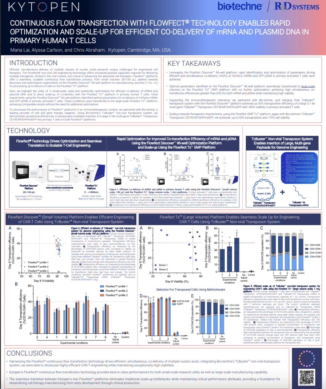 Continuous Flow Transfection With Flowfect® Technology Enables Rapid Optimization And Scale-Up For Efficient Co-Delivery Of mRNA And Plasmid DNA In Primary Human T Cells Continuous Flow Transfection With Flowfect® Technology Enables Rapid Optimization And Scale-Up For Efficient Co-Delivery Of mRNA And Plasmid DNA In Primary Human T Cells